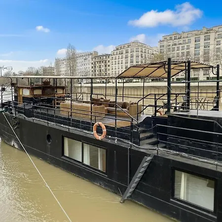 Grande Peniche Climatisee Avec Terrasse - Proche Paris Tatil Evi